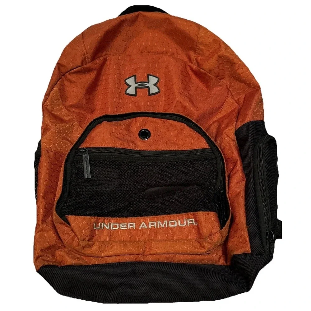 Under Armour Backpack Large Mesh Pocket Sports Gym Padded Flaws Rust Copper